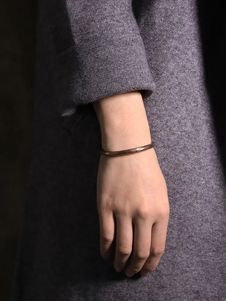 Rustic Copper Cuff Bracelet | Handmade Metal Viking Bangle