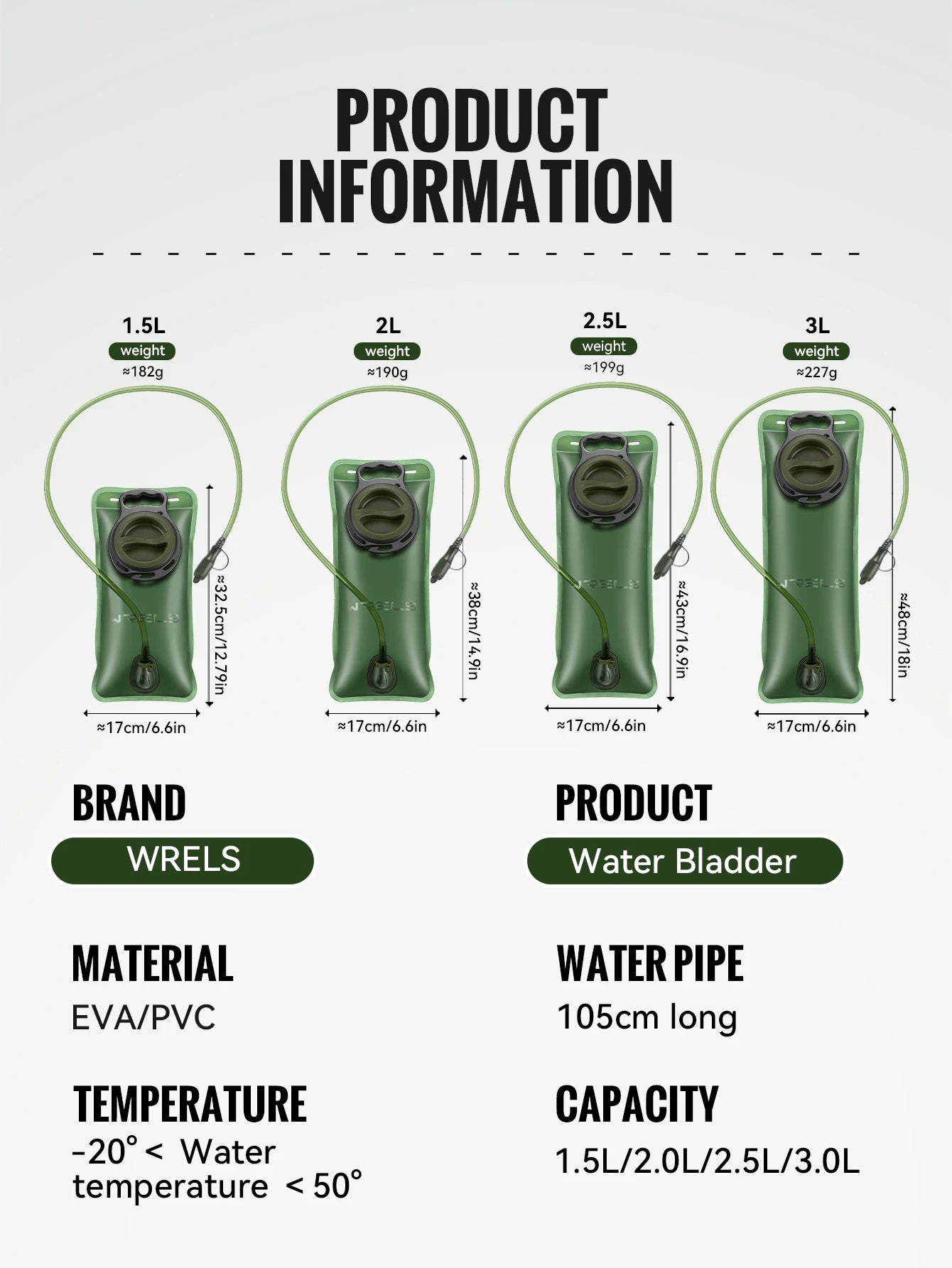 Leak Proof Hydration Bladder | BPA Free Water Reservoir for Hiking