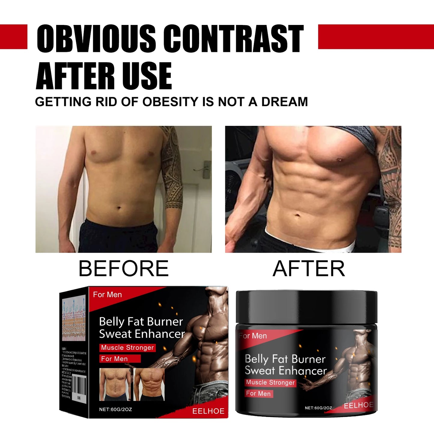 Men's Sculpting Cream for Muscle Definition & Fat Reduction