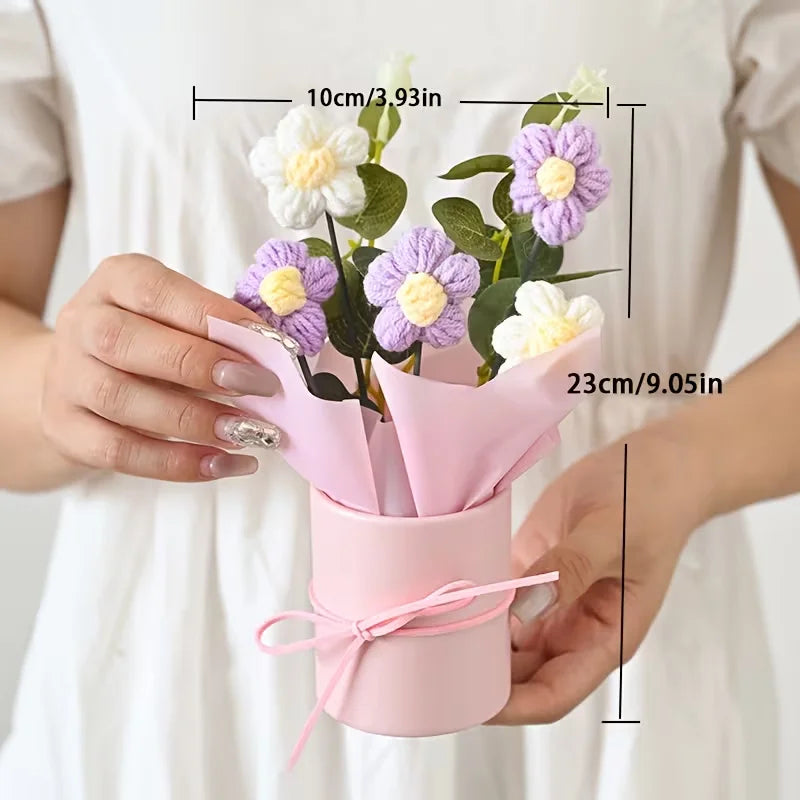 Handmade Knitted Artificial Flower | Elegant Home Decor Gift