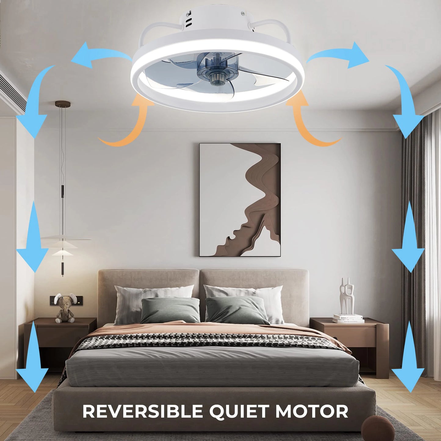 Smart Ceiling Fan with LED Light | Modern Remote-Controlled Design