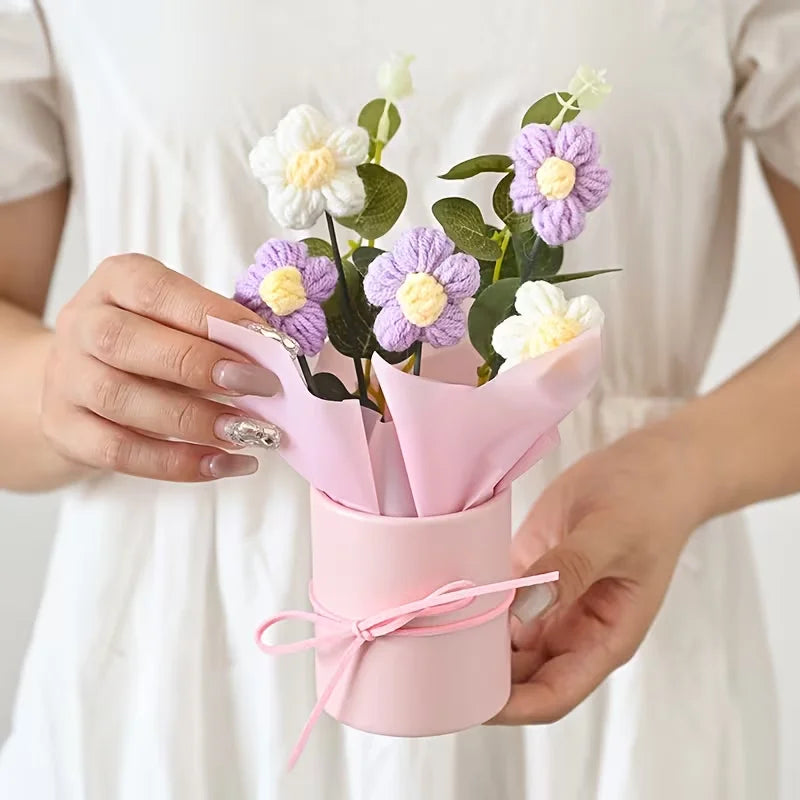 Handmade Knitted Artificial Flower | Elegant Home Decor Gift