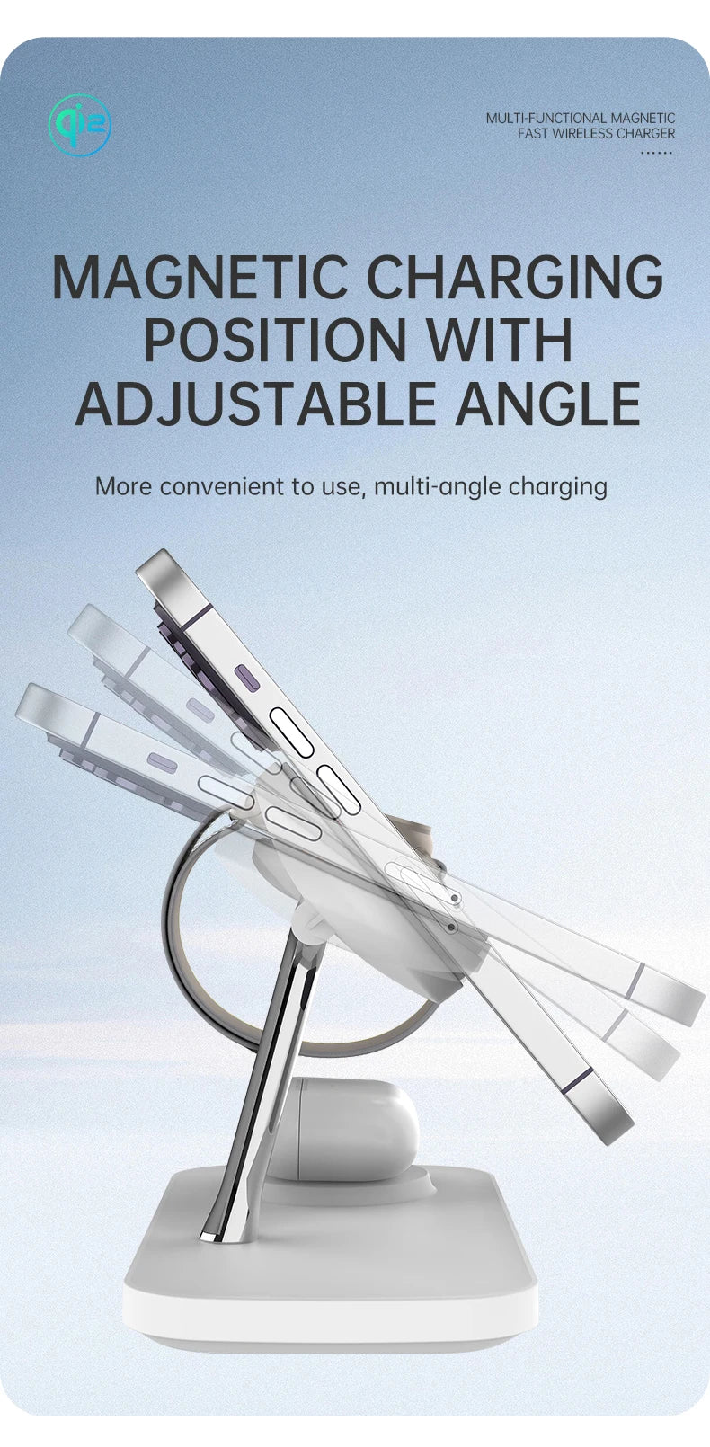 3-in-1 Magnetic Wireless Charger | Fast Charging Stand for Apple Devices