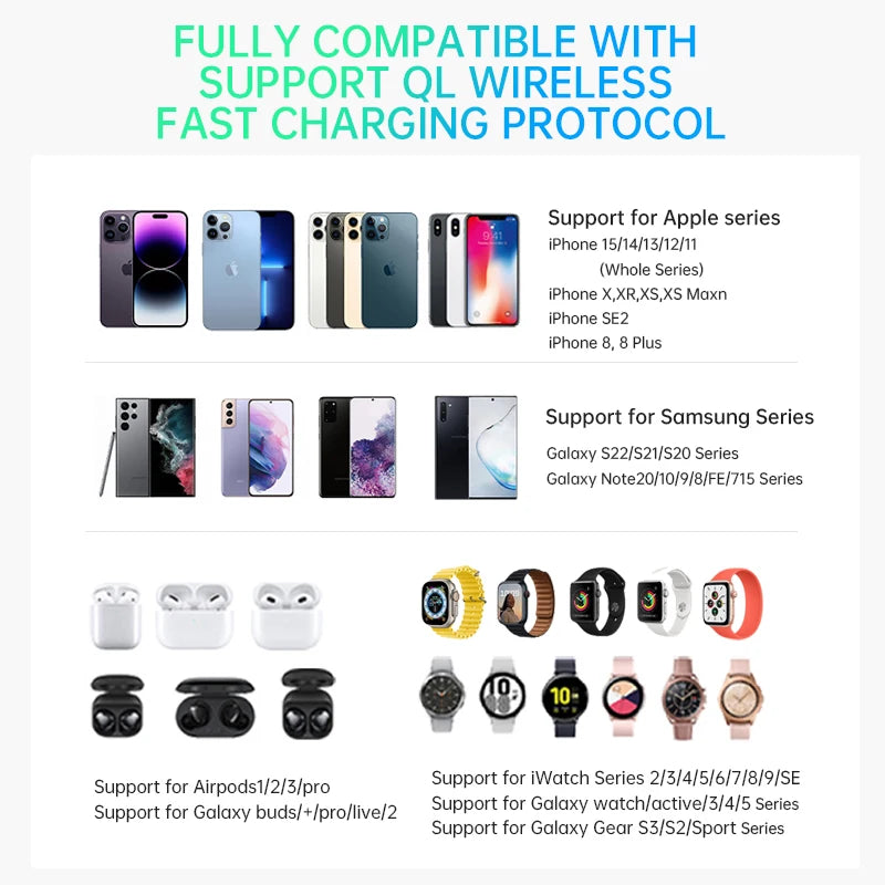 3-in-1 Magnetic Wireless Charger | Fast Charging Stand for Apple Devices