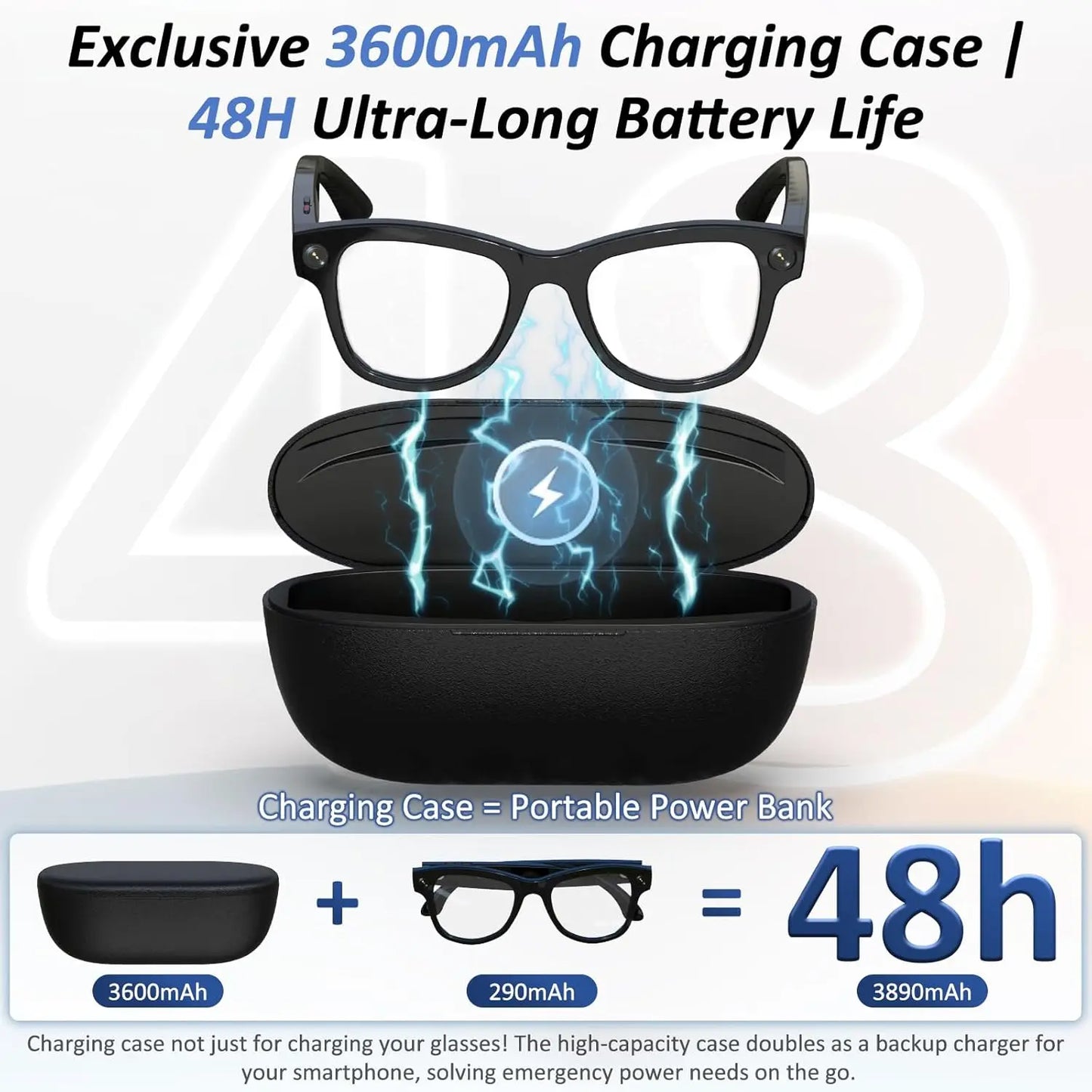 Large Capacity Smart Glasses with Translation & Recording Features
