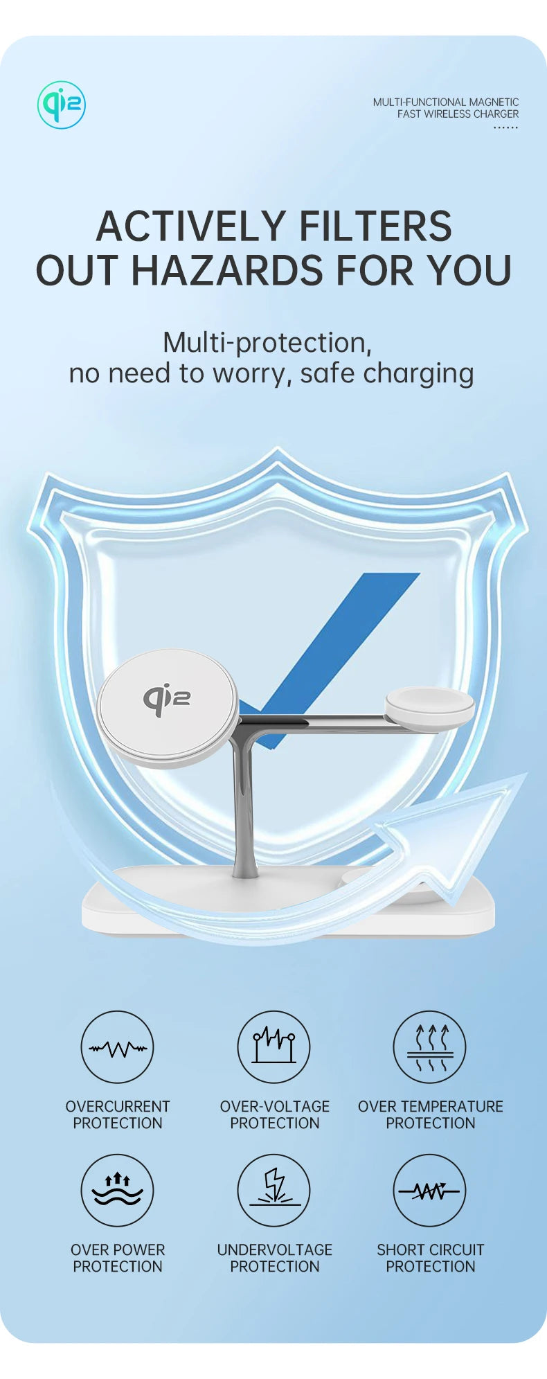 3-in-1 Magnetic Wireless Charger | Fast Charging Stand for Apple Devices