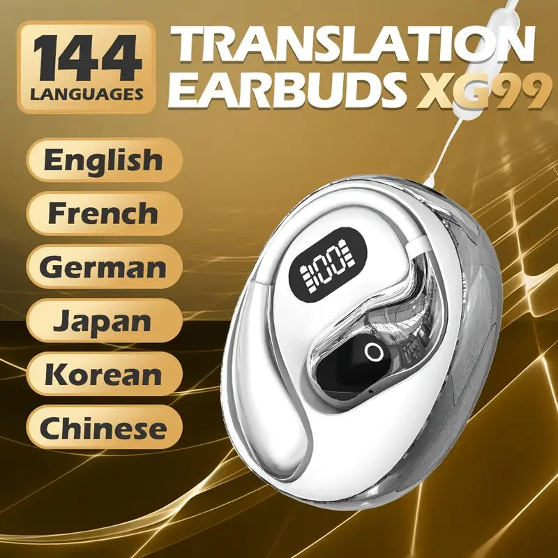 AI Real-Time Translation Headset | 144 Languages, Type-C Charging