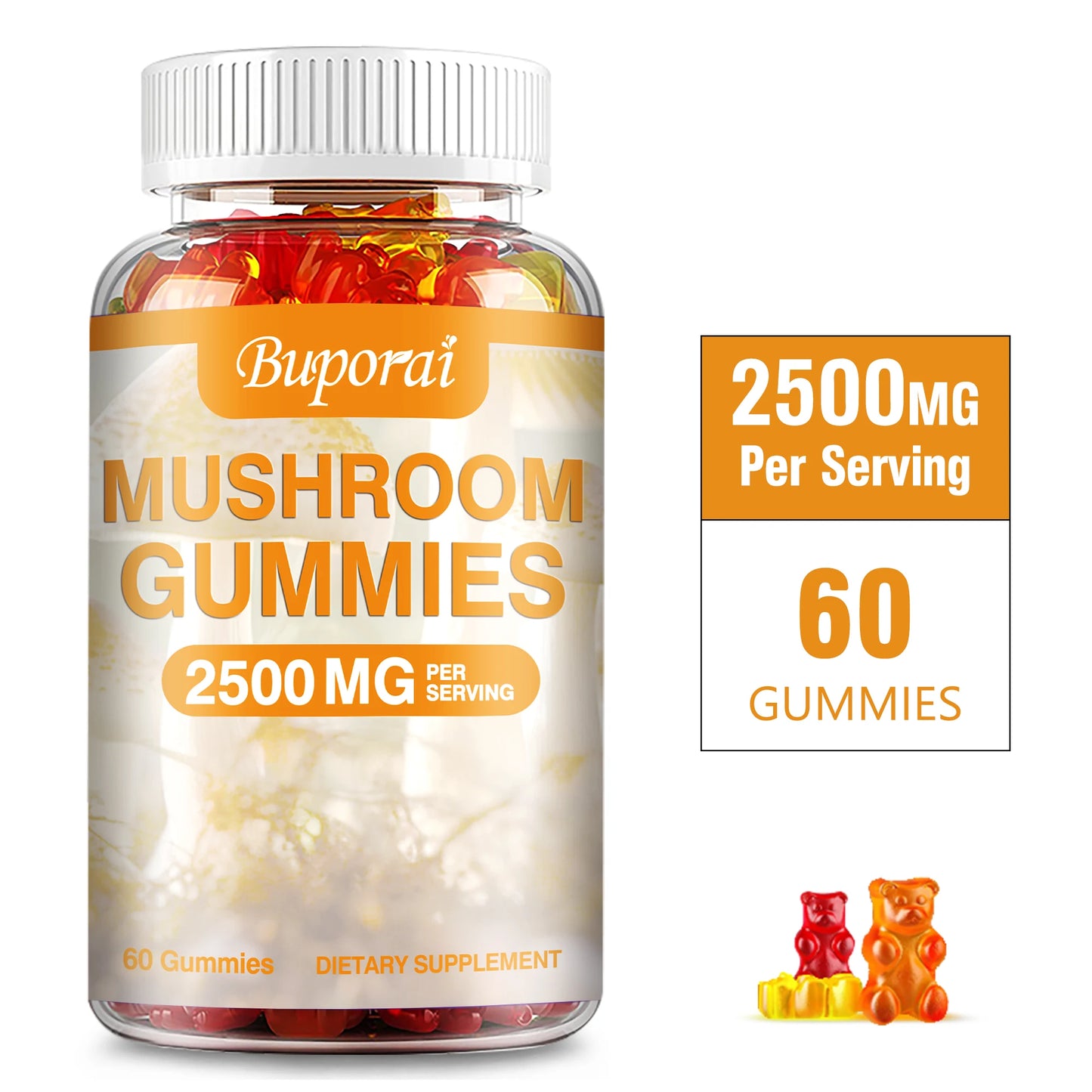 Mushroom Gummies for Brain Health & Immune Support - 60 Gummies