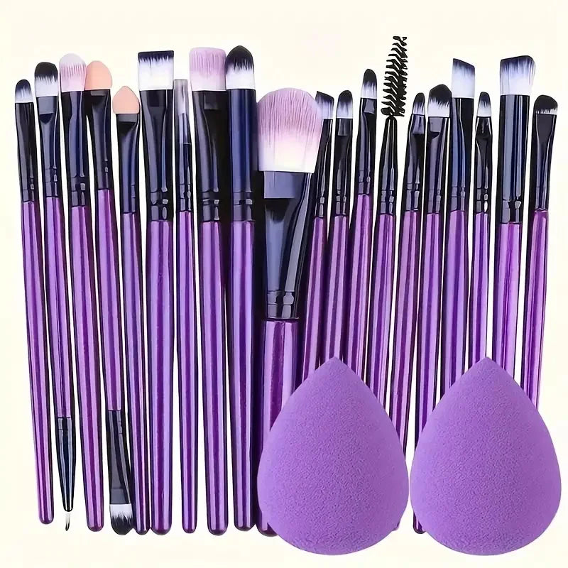 20PCS Professional Makeup Brushes Set | Synthetic Hair Foundation, Blending, Eyeliner, Concealer & Contour Brushes with Sponge 2026