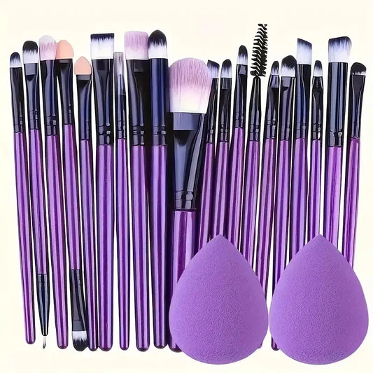 20PCS Professional Makeup Brushes Set | Synthetic Hair Foundation, Blending, Eyeliner, Concealer & Contour Brushes with Sponge 2026