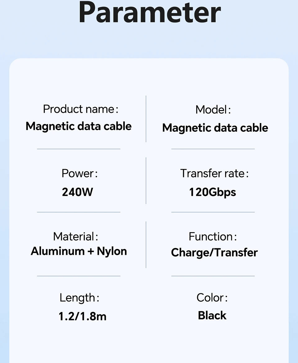 Super Fast Charging Magnetic USB C Cable | Universal Compatibility