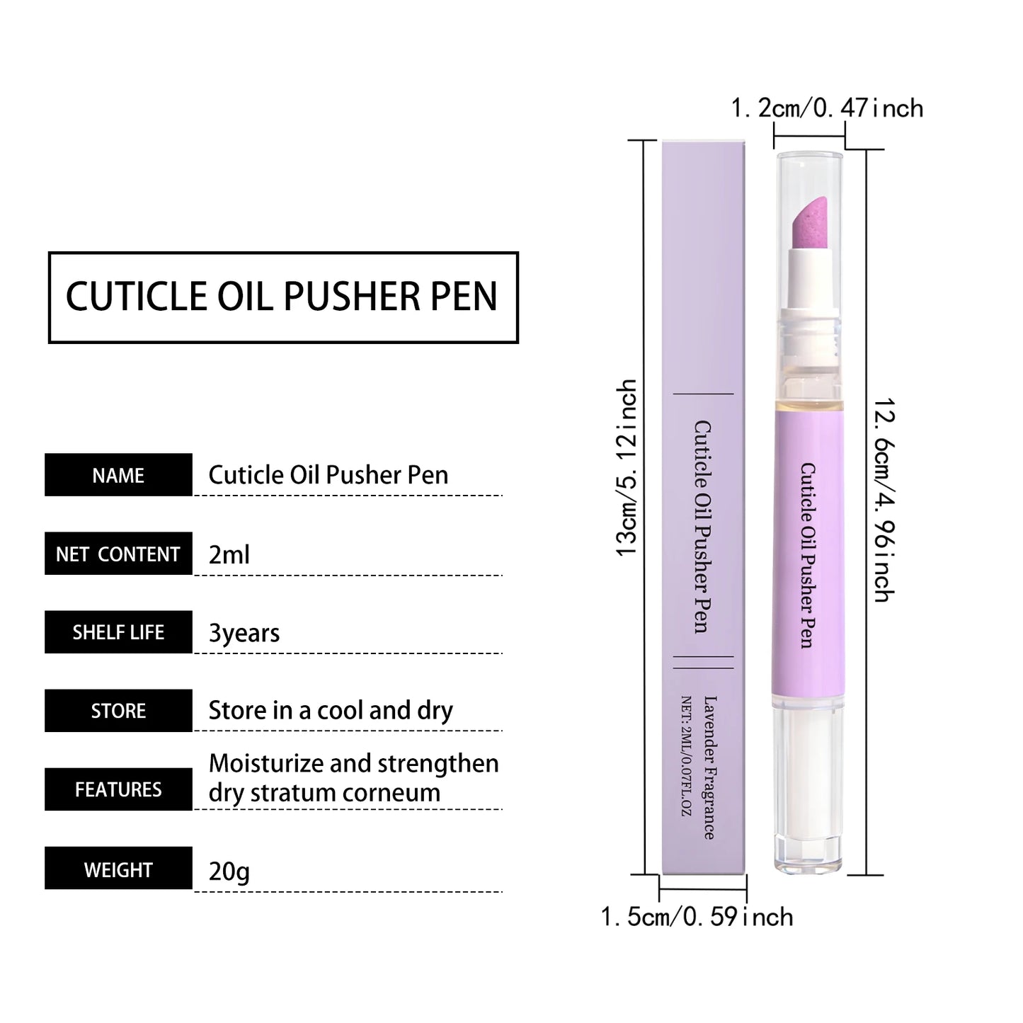 Lavender Cuticle Oil Pusher Pen | Nourishing Nail Care Tool