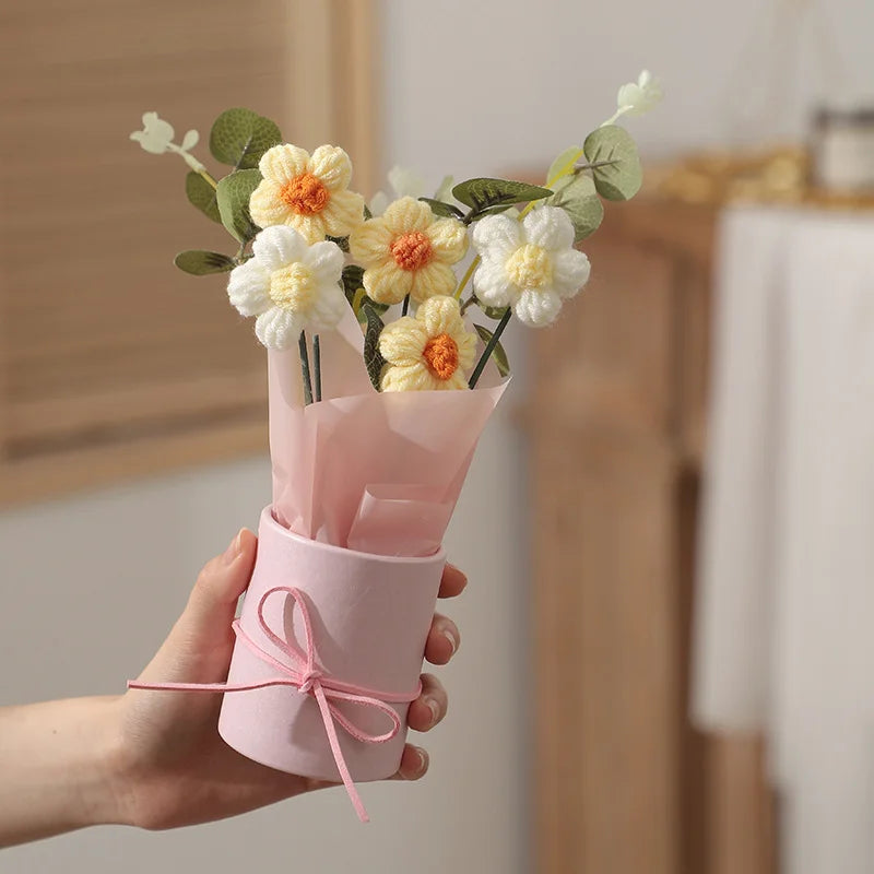 Handmade Knitted Artificial Flower | Elegant Home Decor Gift