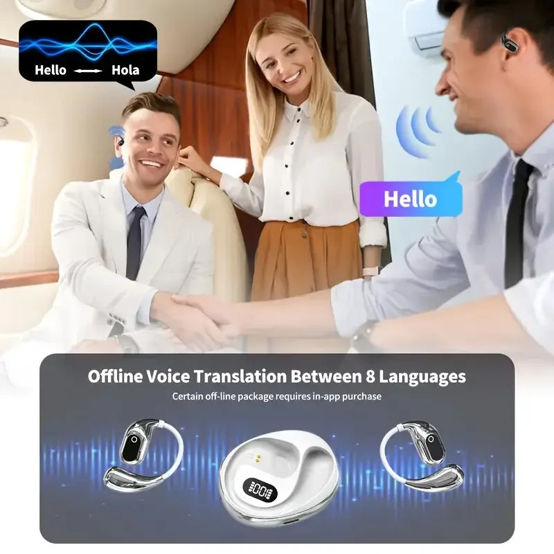 AI Real-Time Translation Headset | 144 Languages, Type-C Charging