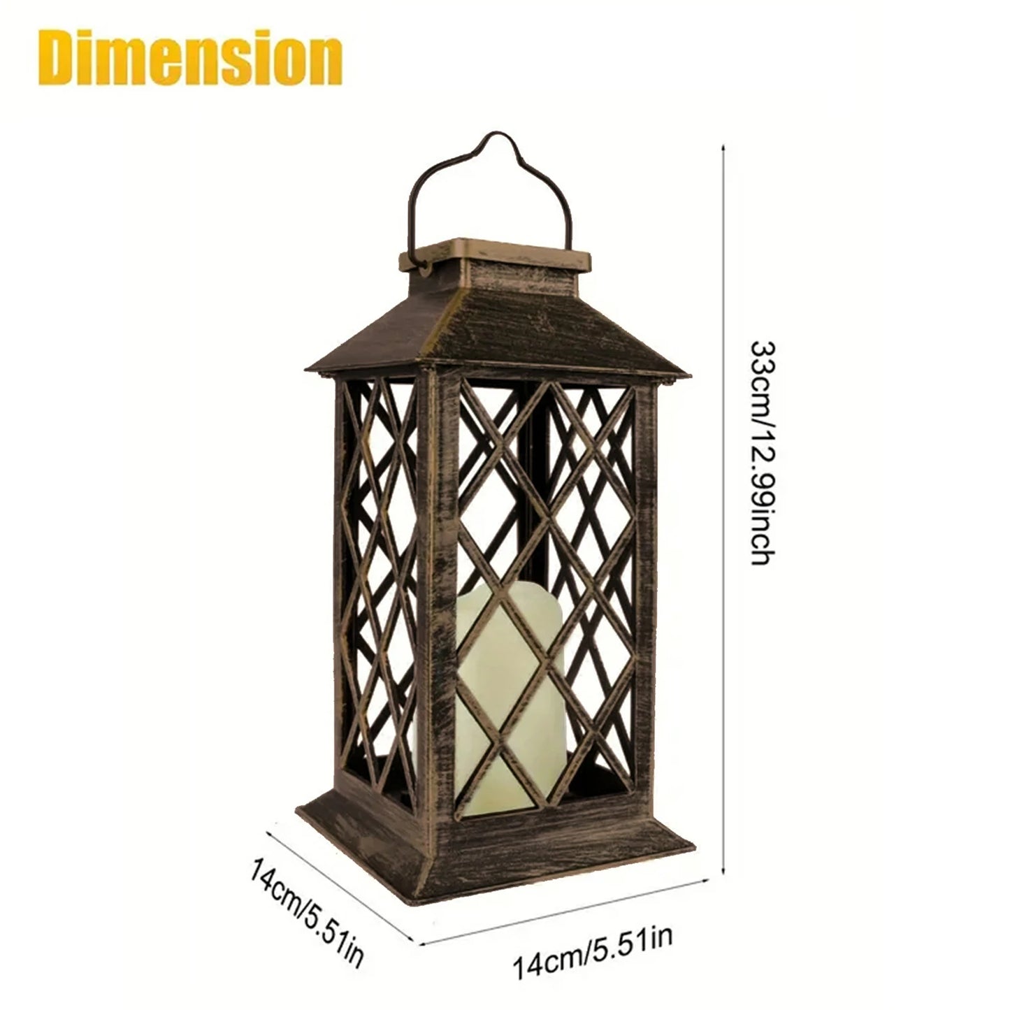 Solar Outdoor Lantern | Decorative Candle Lamp with Auto On/Off