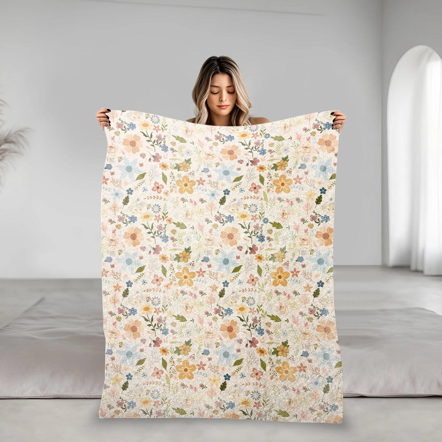 Floral Fleece Blanket | Soft Cozy Throw for Warm Comfort
