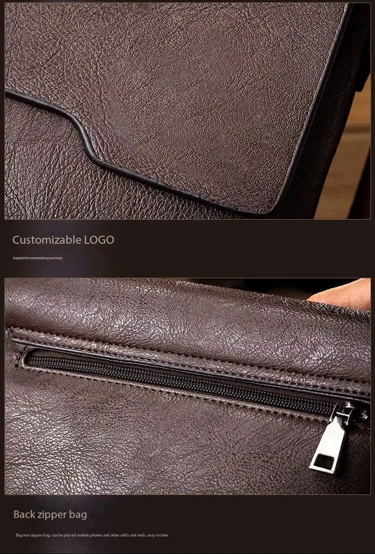 Lightweight PU Leather Messenger Bag | Stylish Business Accessory