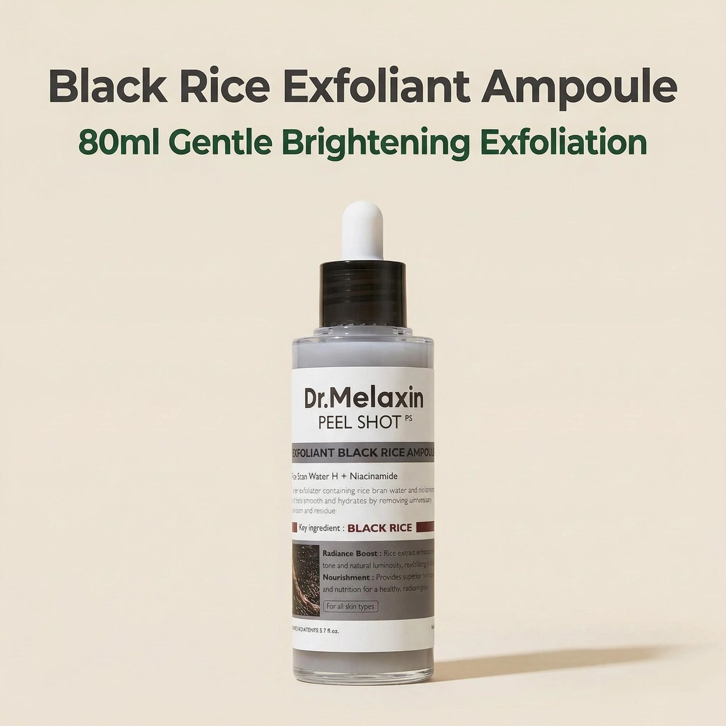 Black Rice Exfoliating Ampoule | AHA BHA Face Serum for All Skin Types