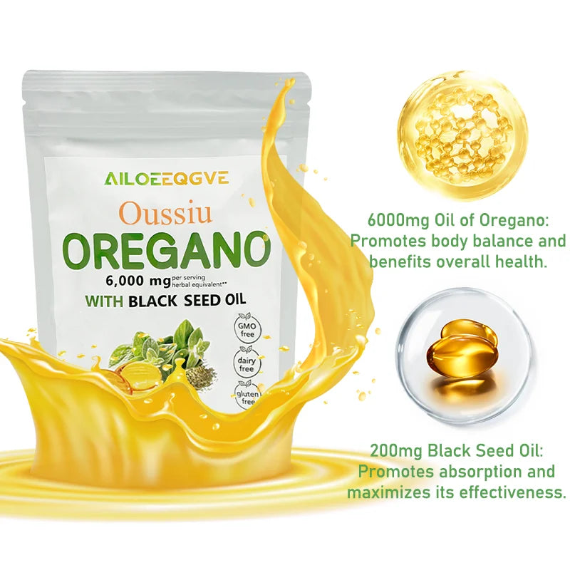 Oil of Oregano Softgels with Black Seed Oil | 6000mg, 300 Count