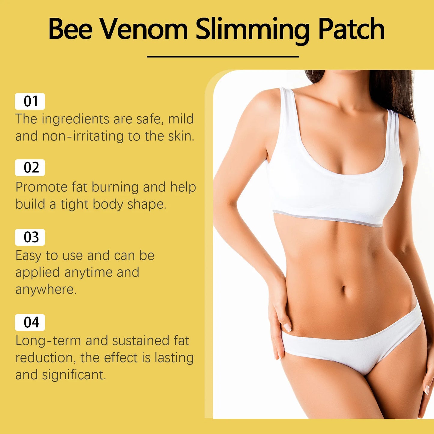 10pcs Bee Venom Body Shaping Patches for Weight Loss & Detox