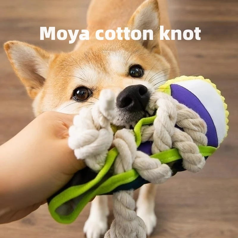 Pet Cotton Rope Slippers | Fun Squeaky Dog Toys for Chewing