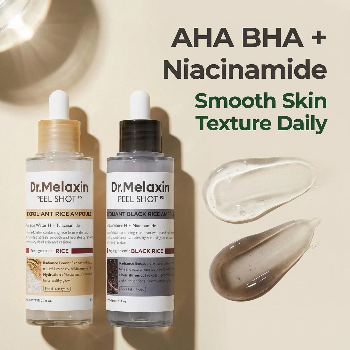 Black Rice Exfoliating Ampoule | AHA BHA Face Serum for All Skin Types