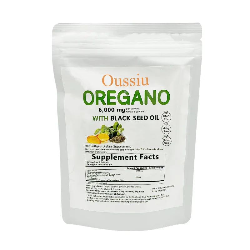 Oil of Oregano Softgels with Black Seed Oil | 6000mg, 300 Count