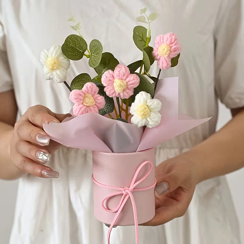 Handmade Knitted Artificial Flower | Elegant Home Decor Gift