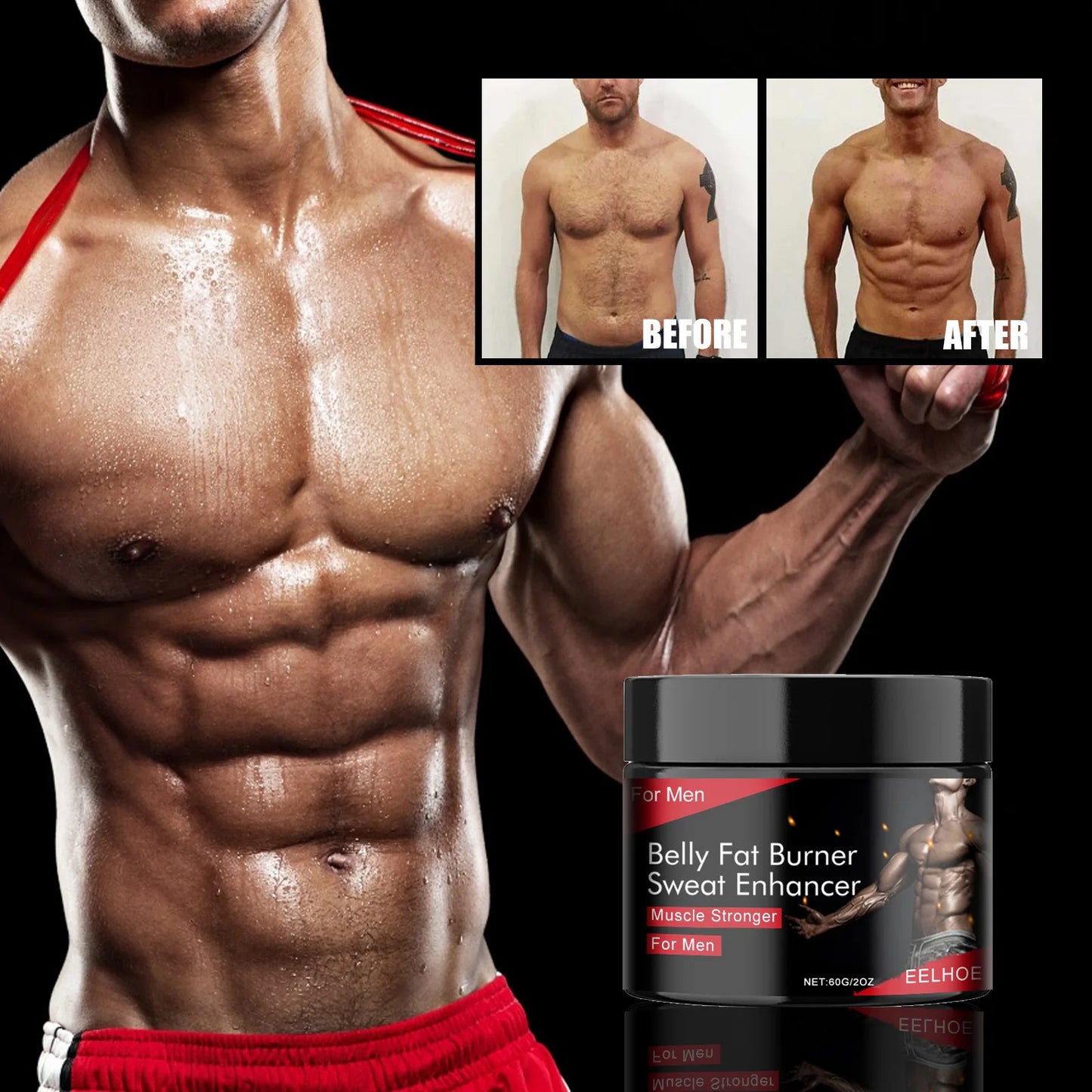 Men's Sculpting Cream for Muscle Definition & Fat Reduction