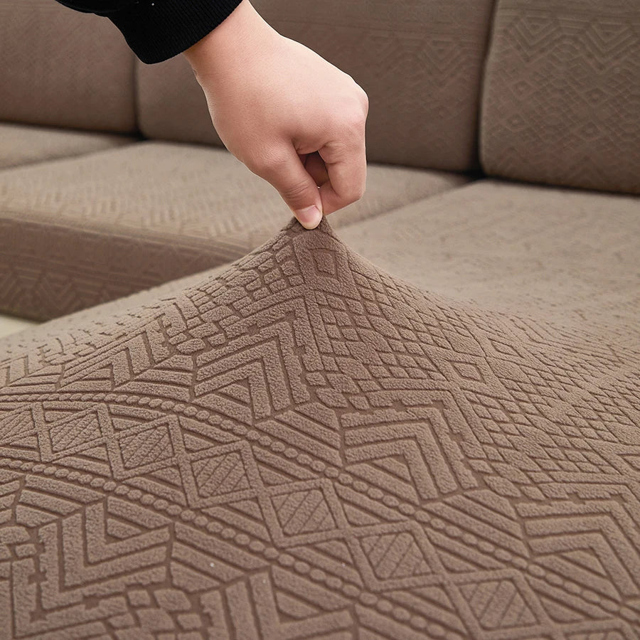 Elastic Jacquard Polar Fleece Sofa Cushion Covers | Pet-Proof Design