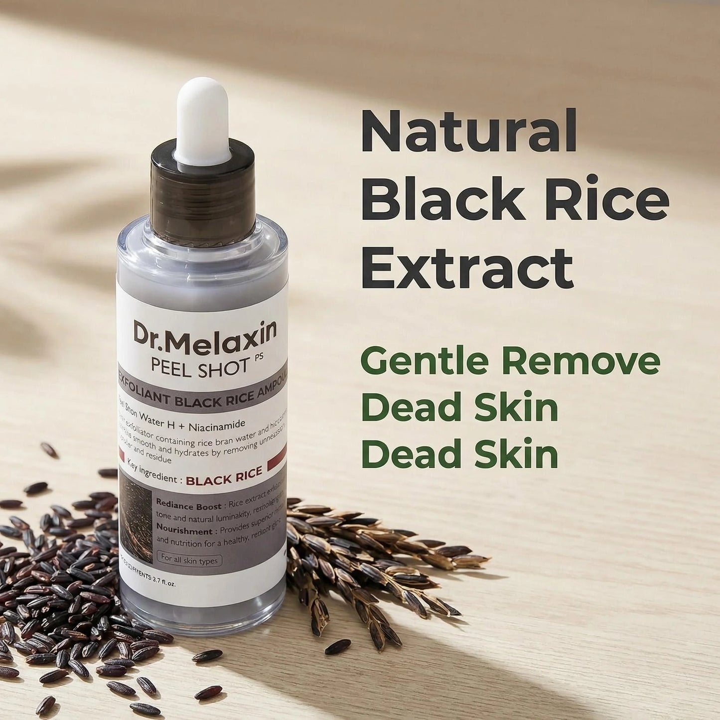 Black Rice Exfoliating Ampoule | AHA BHA Face Serum for All Skin Types