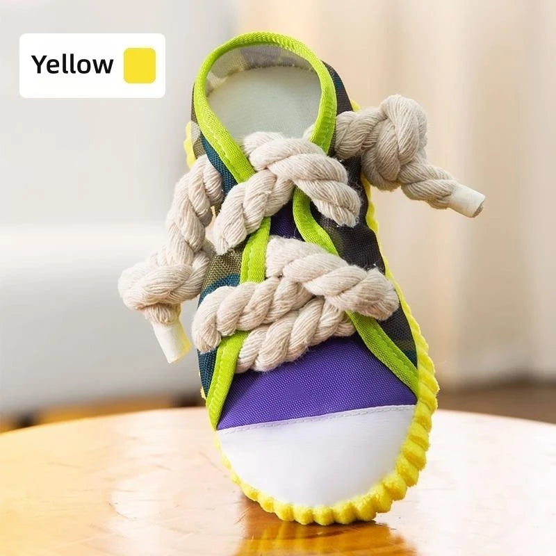 Pet Cotton Rope Slippers | Fun Squeaky Dog Toys for Chewing