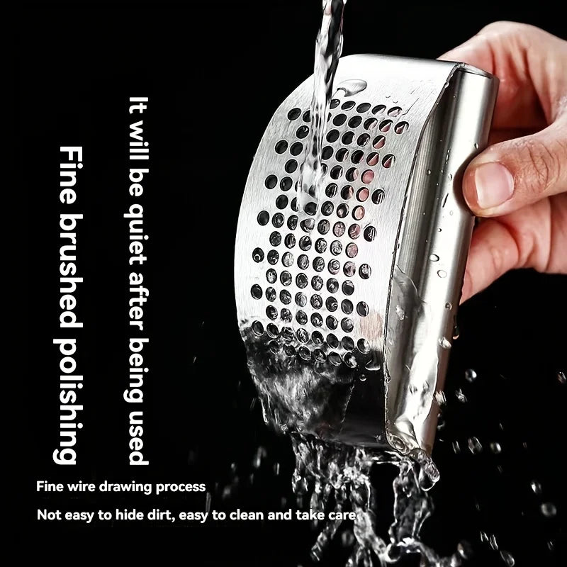 Stainless Steel Garlic Press | Effortless Garlic & Ginger Squeezer