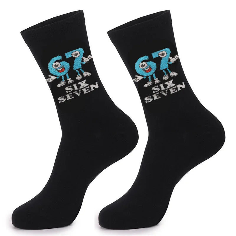 Unisex Couple Socks | Vibrant Chinese Character Hip-Hop Style