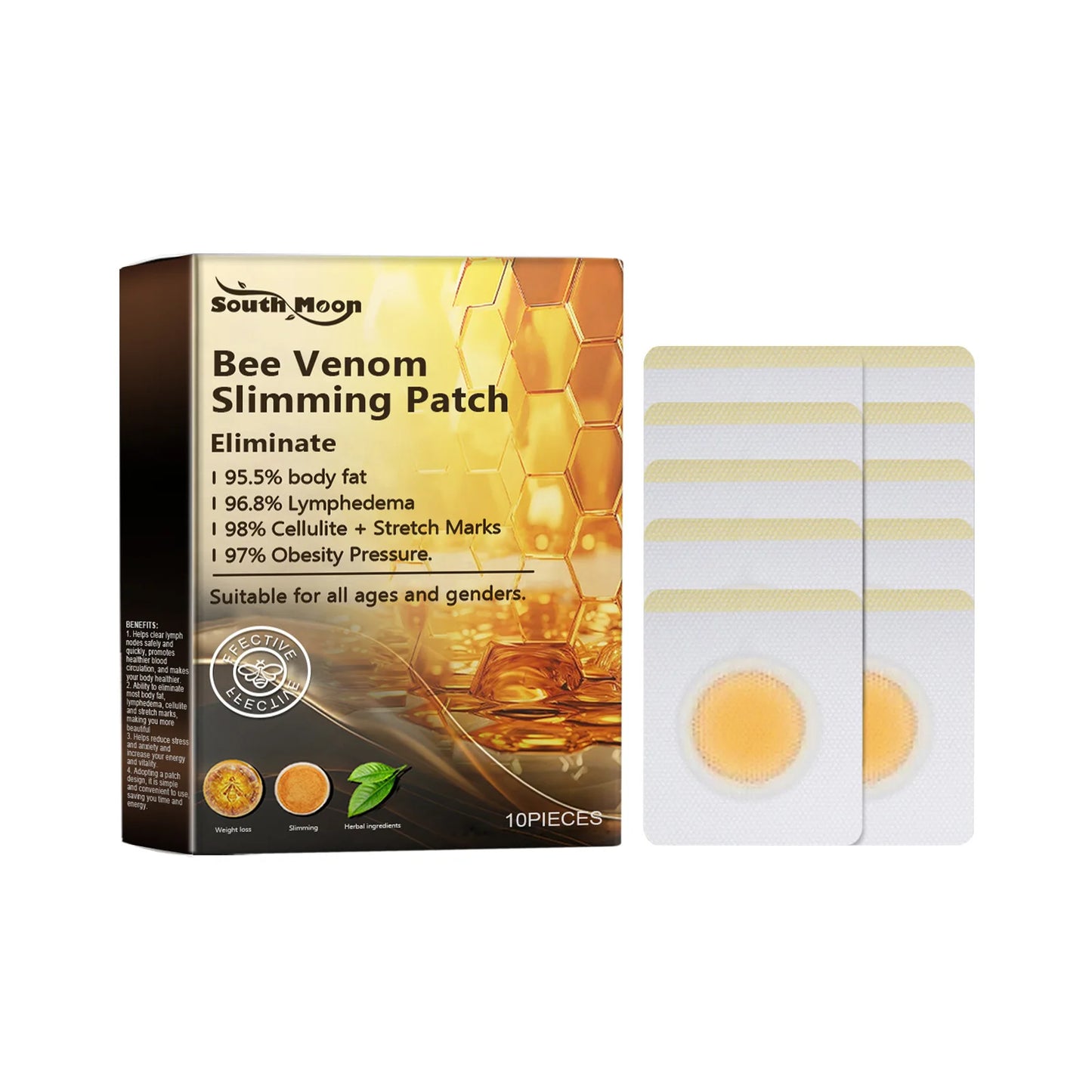 10pcs Bee Venom Body Shaping Patches for Weight Loss & Detox