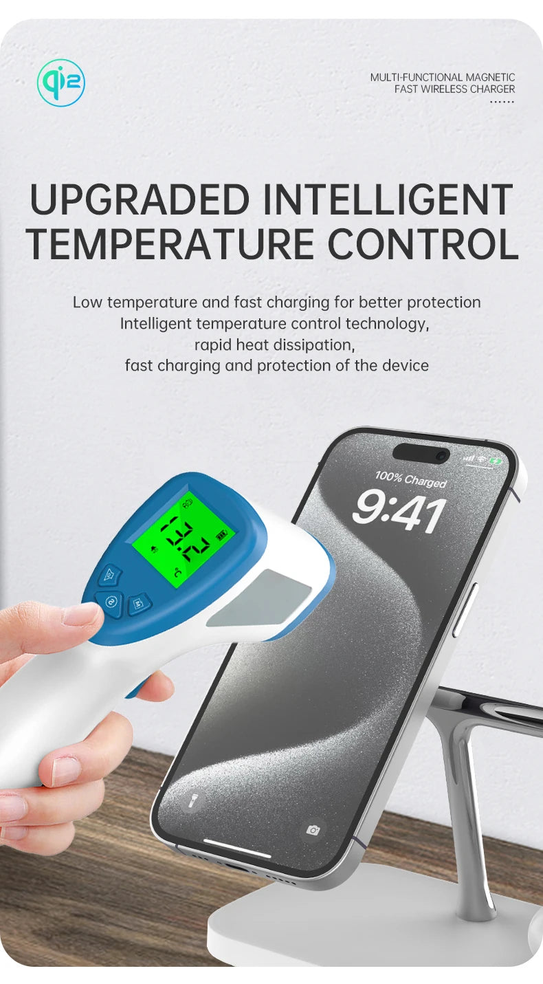 3-in-1 Magnetic Wireless Charger | Fast Charging Stand for Apple Devices