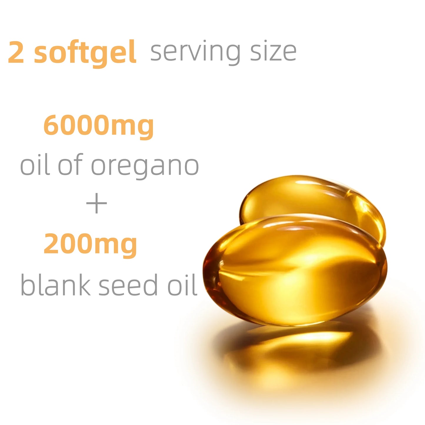 Oil of Oregano Softgels with Black Seed Oil | 6000mg, 300 Count