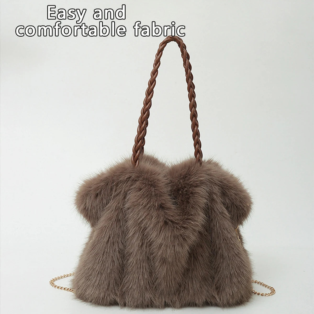 Bolso tote de felpa elegante y de gran capacidad para mujer | A la moda