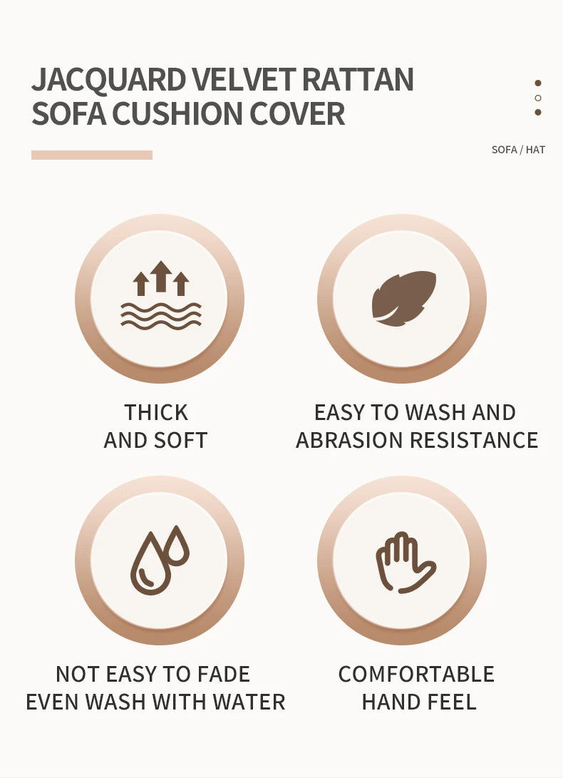 Elastic Jacquard Polar Fleece Sofa Cushion Covers | Pet-Proof Design
