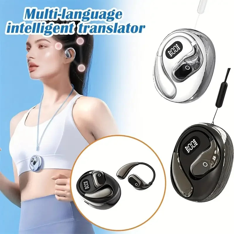 AI Real-Time Translation Headset | 144 Languages, Type-C Charging