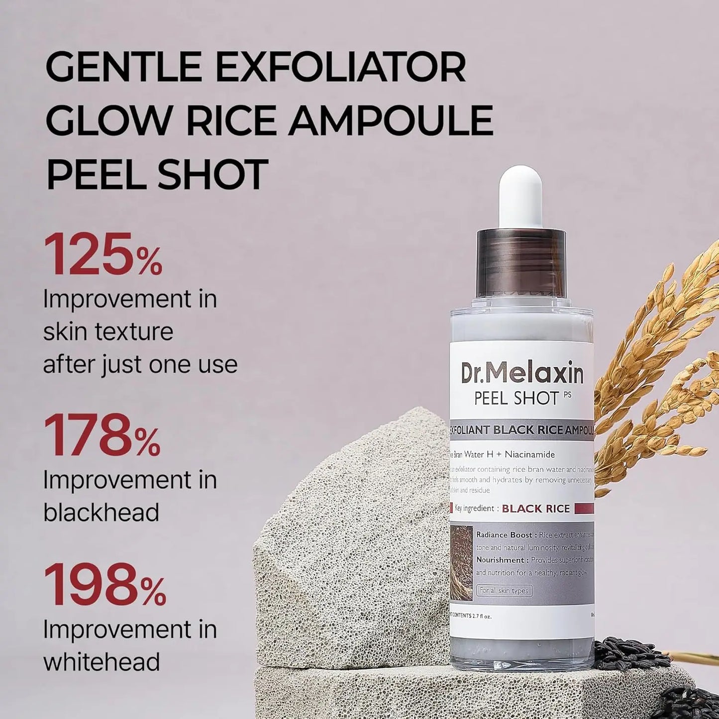 Black Rice Exfoliating Ampoule | AHA BHA Face Serum for All Skin Types