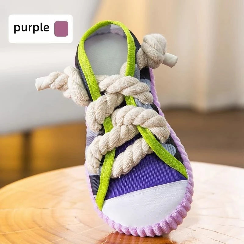Pet Cotton Rope Slippers | Fun Squeaky Dog Toys for Chewing