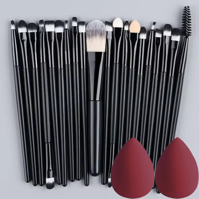 20PCS Professional Makeup Brushes Set | Synthetic Hair Foundation, Blending, Eyeliner, Concealer & Contour Brushes with Sponge 2026