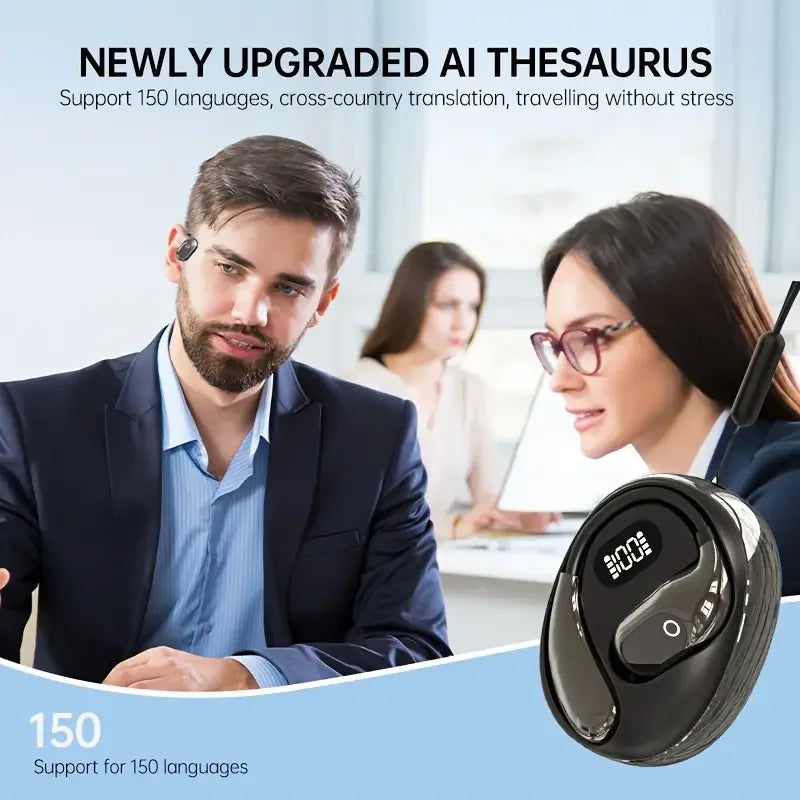AI Real-Time Translation Headset | 144 Languages, Type-C Charging