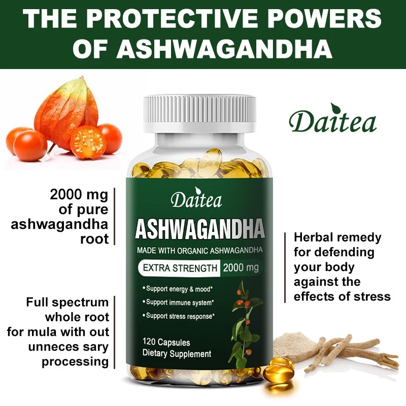 Organic Ashwagandha Extract Capsules for Mood & Energy Support