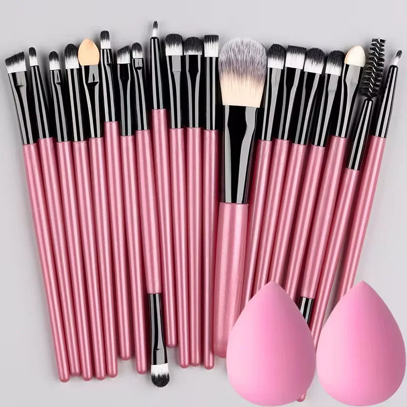 20PCS Professional Makeup Brushes Set | Synthetic Hair Foundation, Blending, Eyeliner, Concealer & Contour Brushes with Sponge 2026