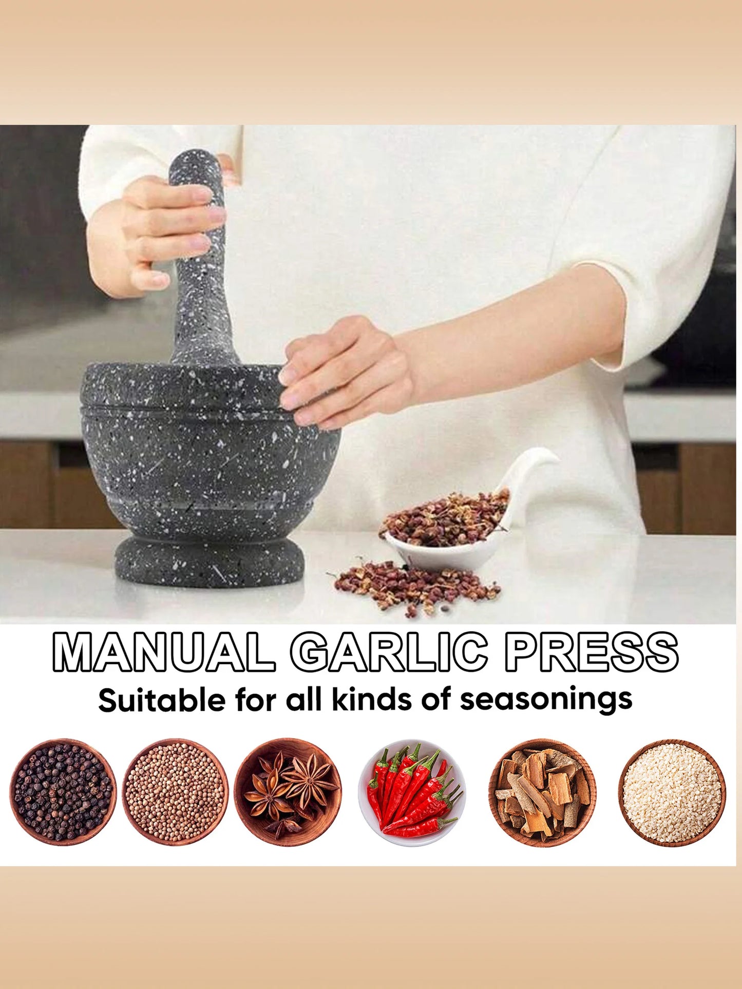 Multi-Functional Garlic Grinder | High-Efficiency Grinding Bowl