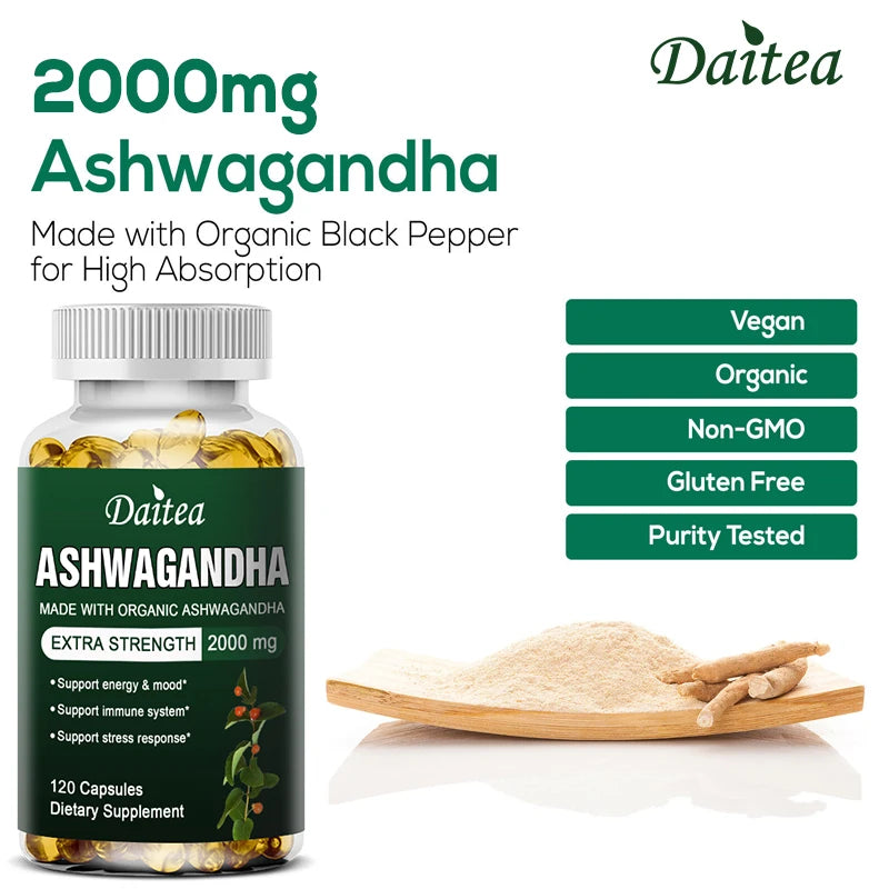 Organic Ashwagandha Extract Capsules for Mood & Energy Support