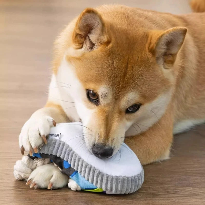 Pet Cotton Rope Slippers | Fun Squeaky Dog Toys for Chewing