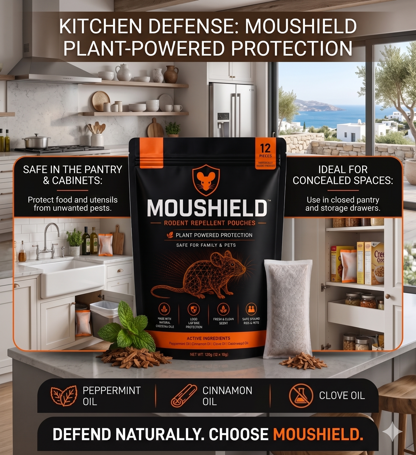 Moushild™ Natural Mouse Rodent Repeller Pouch | Safe & Effective Protection